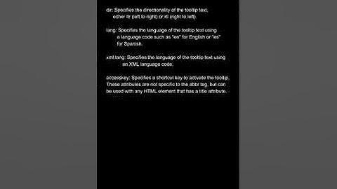 11 ABBR Tag And All Attributes Part 2 #shorts  #codingtips #coding #programming #html