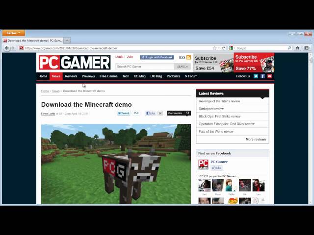 Minecraft for PC Windows DEMO Download