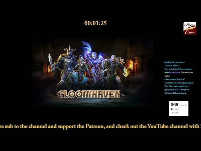 Arv streams Day 7 of Gloomhaven, with Zac Clay!