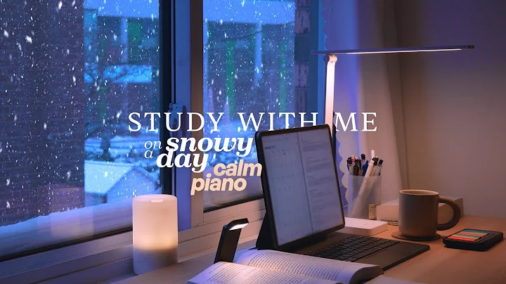 4-HOUR STUDY WITH ME ❄️ on SNOWY DAY / 🎵 Calm Piano Music / Pomodoro 50-10 / Snowfall [music ver.]