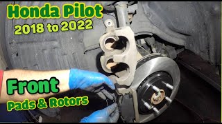 How to replace front brake pads and rotors on Honda Pilot 2018 to 2022