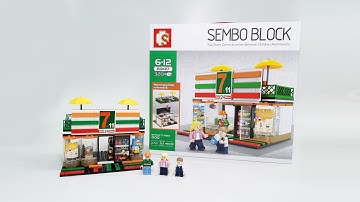 LEGO SEMBO BLOCK 601017 BUILDING STREET SERIES 7-11 CONVENIENCE STORE