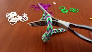 Comment faire un bracelet élastique avec fourchette ! - YouTube