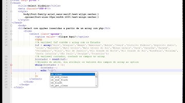 Select option dinâmico com array php