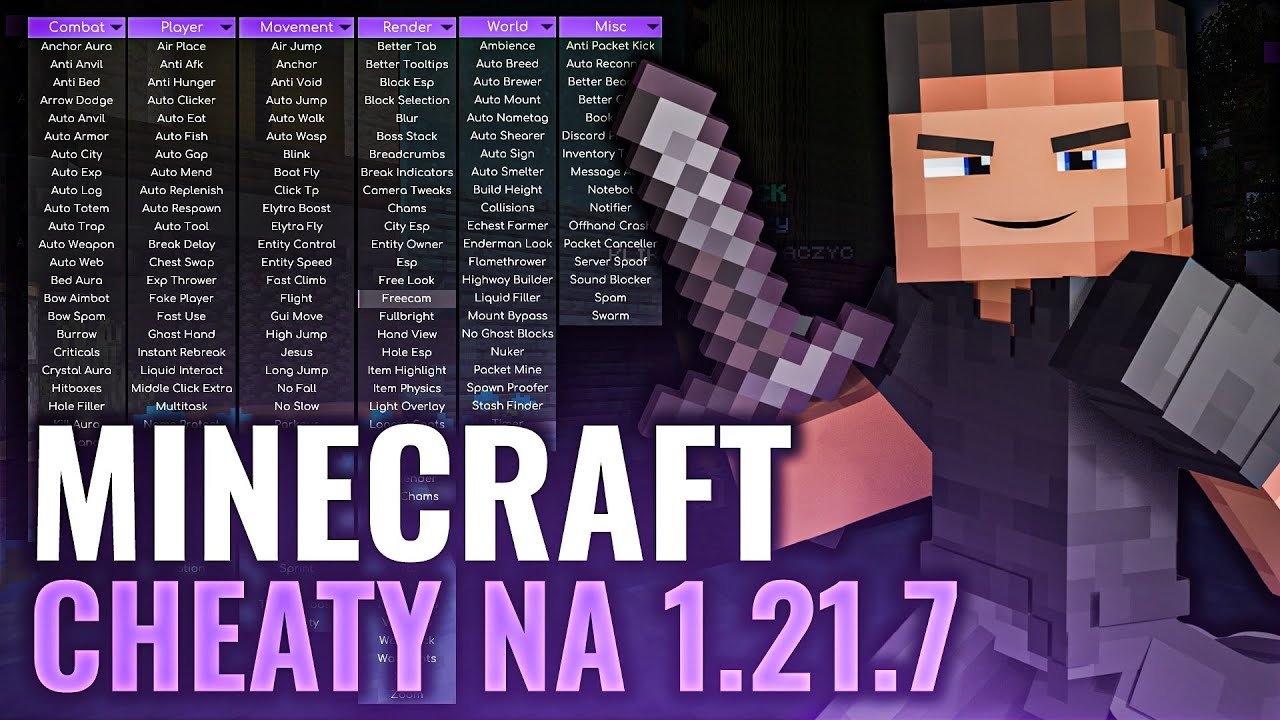 🧨 NAJLEPSZE DARMOWE CHEATY DO MINECRAFT 1.21.7?! 🧨 - YouTube