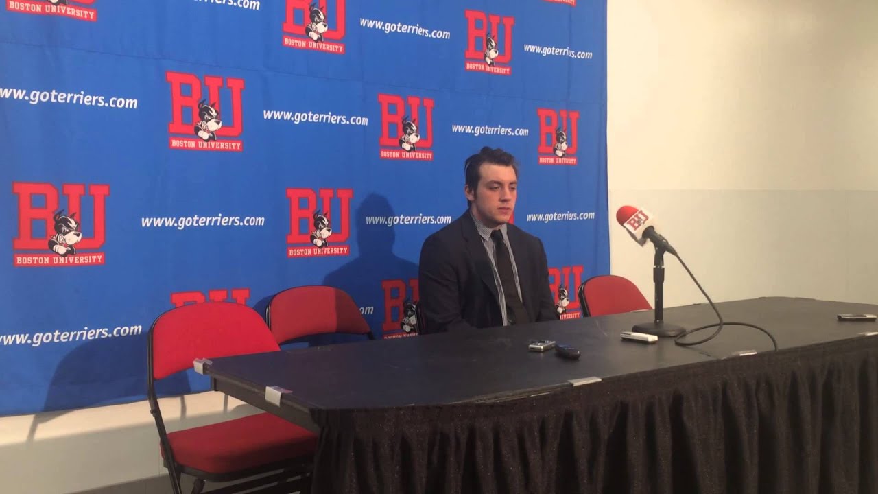 warriors cats Garrett Noonan discusses BU's 1-1 tie with Merrimack