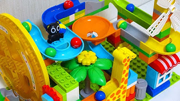 Marble Run ASMR☆ Block coaster Slowly assembled summary video＃2