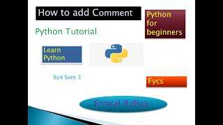Details How to add comment in python | Syit | Sem 3 | Fycs | Python Tutorial | Lecture 13 Guide