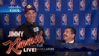 Jimmy Kimmel Talks to LA Lakers #2 NBA Draft Pick Lonzo Ball