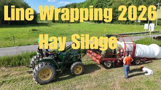 Upshur Farming | Line Wrapping Silage Hay With Our H&S Hay Wrapper and John Deere 6210 Tractor