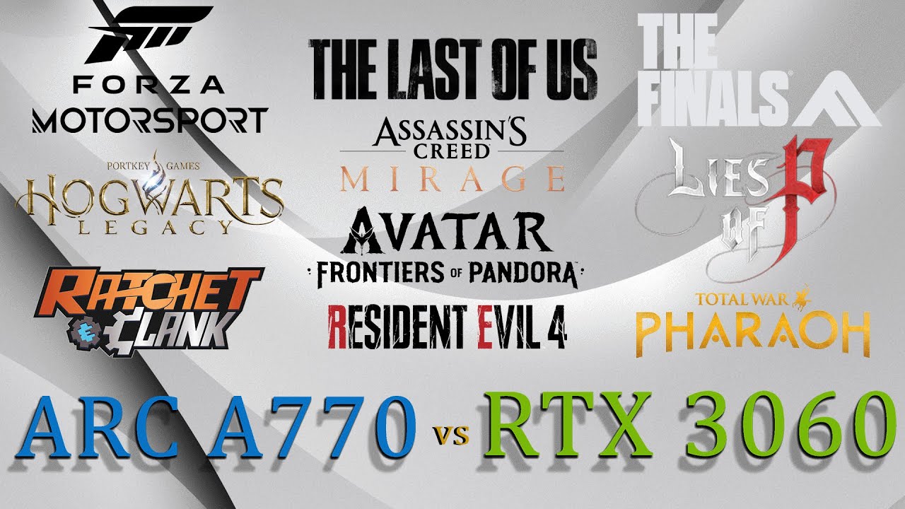 ARC A770 vs RTX 3060 12GB 10 game 2023 comparison - YouTube