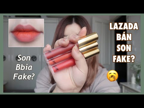 MUA SON FAKE TRÊN LAZADA? PHÂN BIỆT SON BBIA LAST VELVET LIP TINT FAKE | QUÁ TRỜI KIỂU SON FAKE!🥵