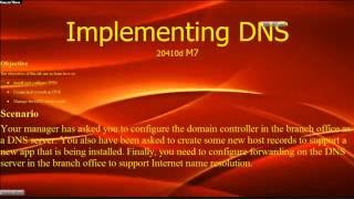 Installing & Configuring DNS  using a Server 2012r2 BDC - 20410d M7