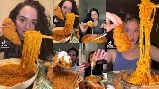 Wingstop & Buldak Ramen Tiktok Mukbang Compilation