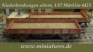 Niederbordwagen Kklm 505 altern, H0 Märklin 4423