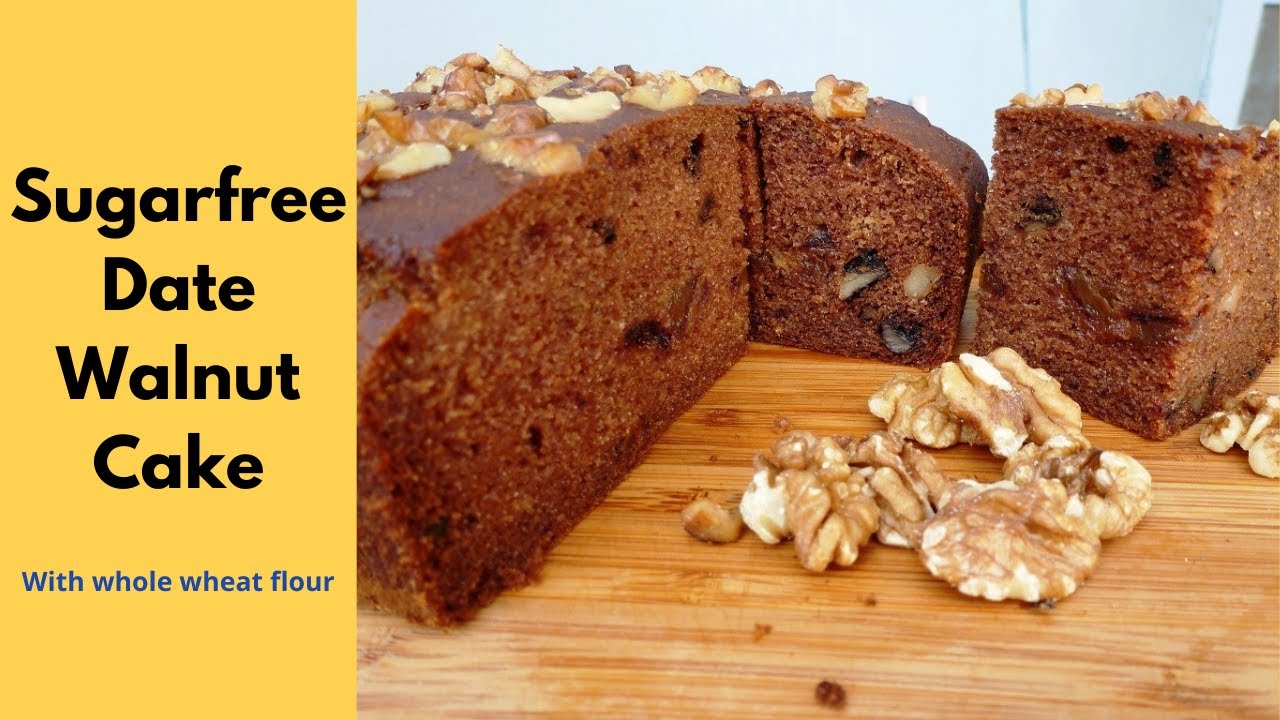 No sugar date walnut cake/Eggless whole wheat cake/खजूर का केक/Healthically Kitchen