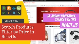 React js Tutorial # 67| Search Produtcs Filter by Price in ReactJs |E-Commerce site