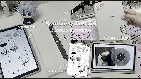 Samsung Galaxy Tab A9 - Unboxing & Customization (acubi theme, manga apps, accesories)