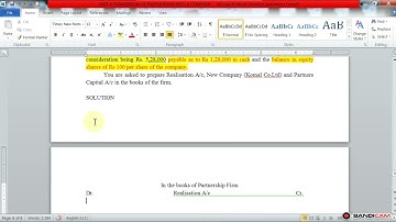 B.Com 1 Sem II Conversion of Partnership Firm Example no 2 lecture 5