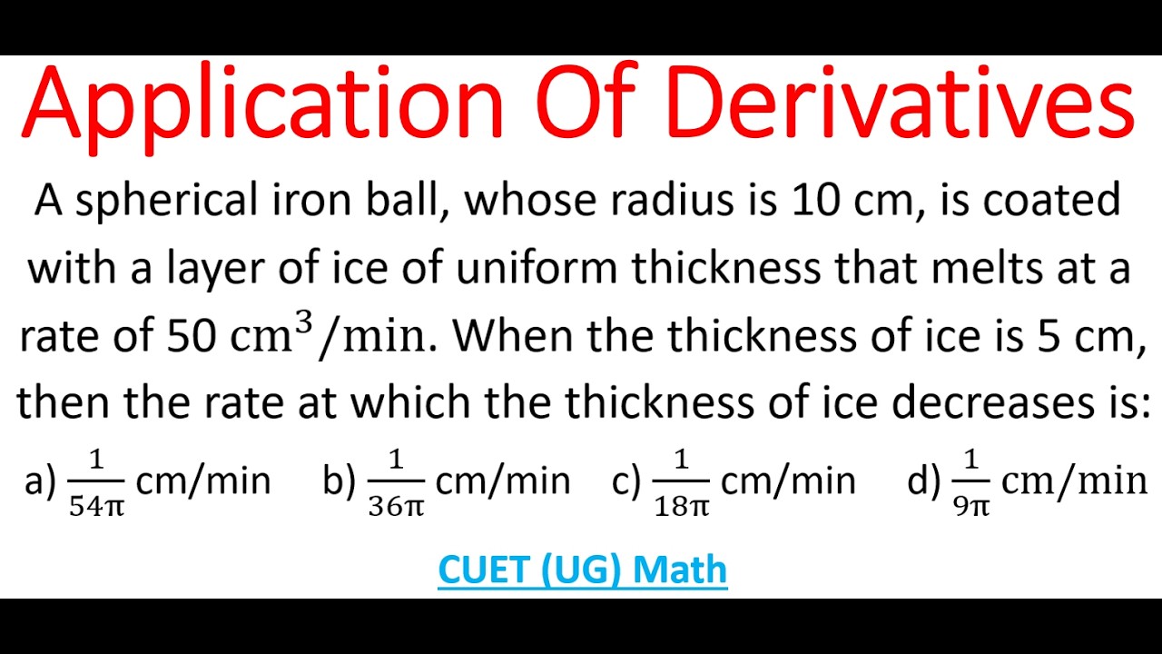 Rate At Which Thickness Of Ice On Spherical Ball Is Decreasing
