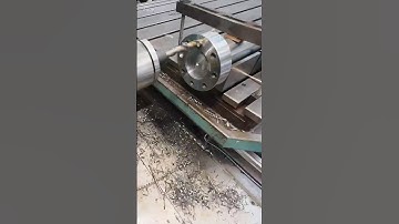 drilling holes on TOS horisontal boring mill w100a #machine #machinist #chips #machineshop #asmr