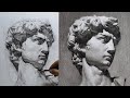 Michelangelo's "David" drawing with pencil