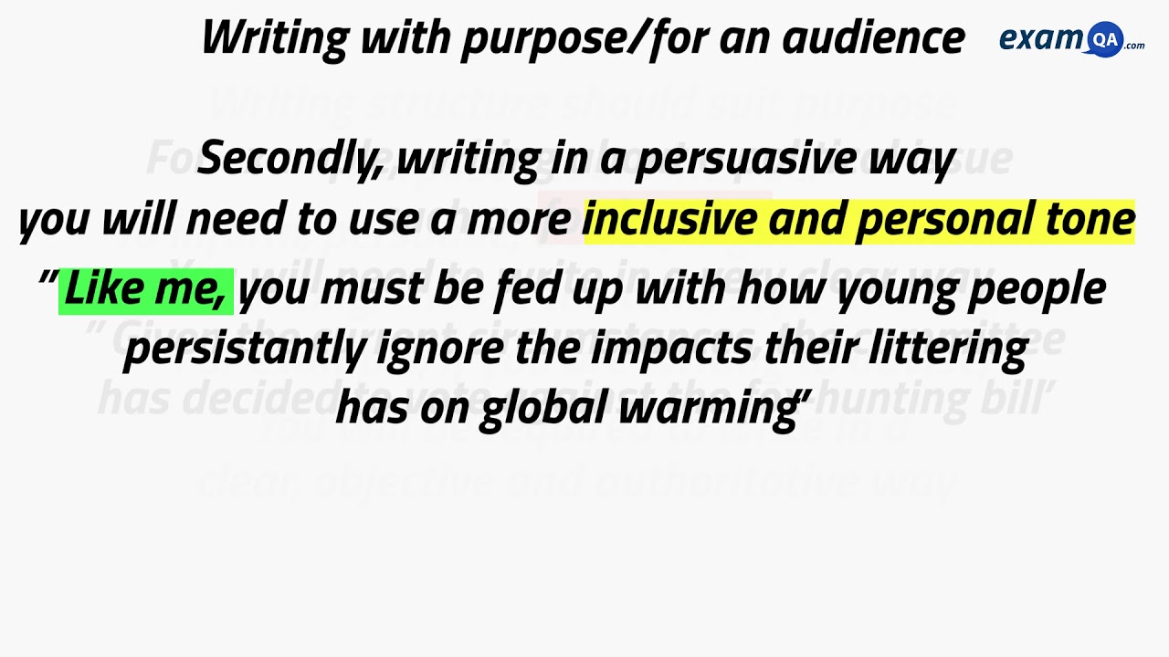 Writing for a Purpose and for an Audience | English Language