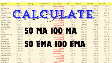 Calculate 50 EMA 100 EMA in Google Sheets | How to Track Stock Price  | Exponential Moving Average