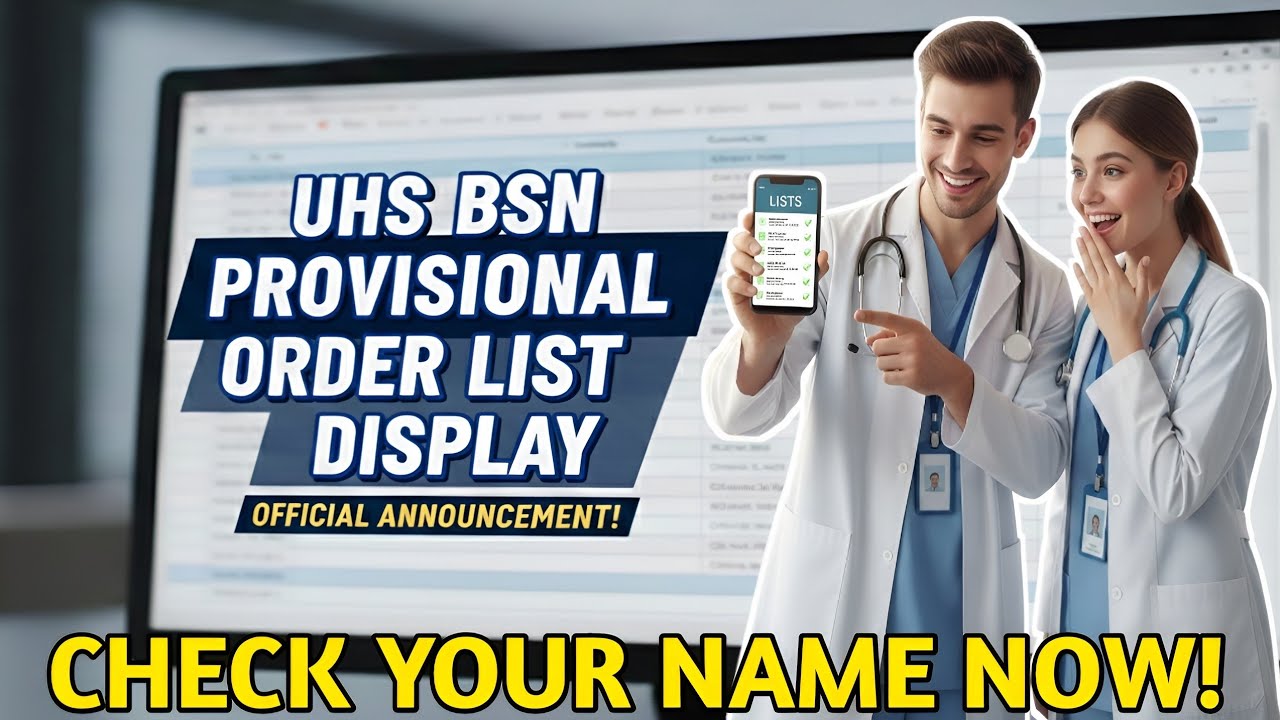 BSN PROVISIONAL LIST DISPLAY l HOW TO CHECK NAME IN LIST l UHS BSN PROVISIONAL MERIT LIST DETAILS 