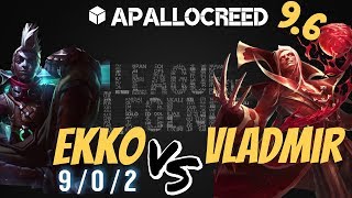 Apallocreed | EKKO vs VLADIMIR Mid Patch 9.6 [SKT T1 SKIN 2018] League Of Legends DRAFT