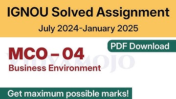 IGNOU MCO 04 Solved Assignment 2024-25 PDF Download | English Medium | Vidyamojo