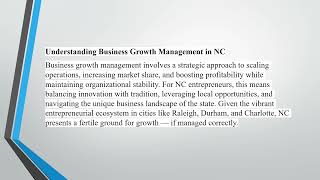 Effective Business Growth Management Solutions for NC Entrepreneurs
