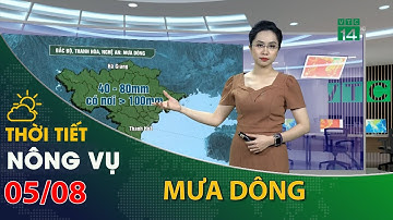 Thời tiết nông vụ 05/08/2022:Bắc Bộ, Bắc Trung Bộ có mưa dông| VTC14