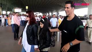 Akshay Kumar sees his wife Twinkle Khanna and daughter off at the airport, fans are in awe!!!