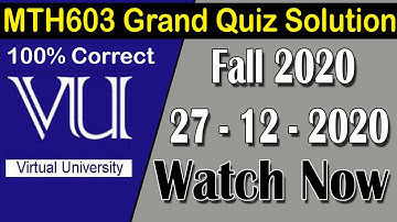 MTH603 Grand Quiz Solution | Today MTH603 Grand Quiz | Must Watch | AM Knowledge Official