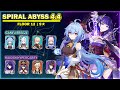 Ganyu freeze team  raiden hypercarry team  spiral abyss 44 floor 12  full 9 stars