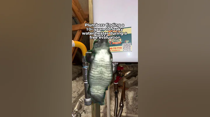 Plumbers finding a 10+ years old leaky water heater during a free evaluation