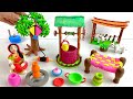 DIY How to make polymer clay miniature house, kitchen set, water wells, Doll, Cow Shed | Dolliyon