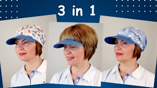 Visor (pattern) with removable headscarves: new! (english subtitles)