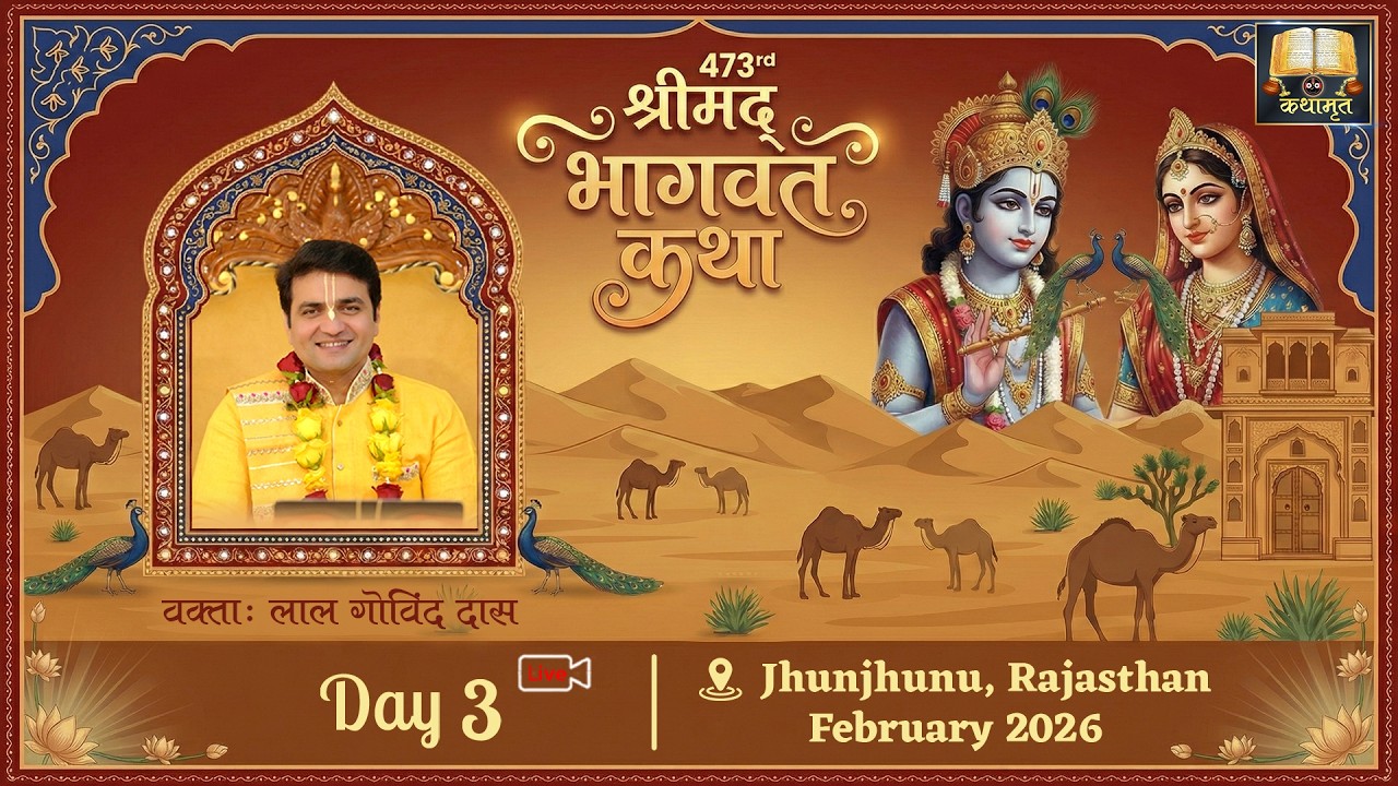 🔴Live Day 3 - 473rd श्रीमद् भागवत कथा - Bhagavat Katha l Jhunjhunu - Rajasthan l Feb26 