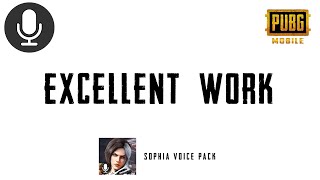 Excellent Work | Pubg Sophia Voice Pack Sound Effect 🔊🗣️