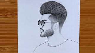 Easy way to draw a Boy with Sunglasses - step by step || Pencil Sketch for beginners ||