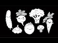 Vegetable Disco Party | Baby Sensory Fun Video | High Contrast Black &amp; White animation | Hand Drawn