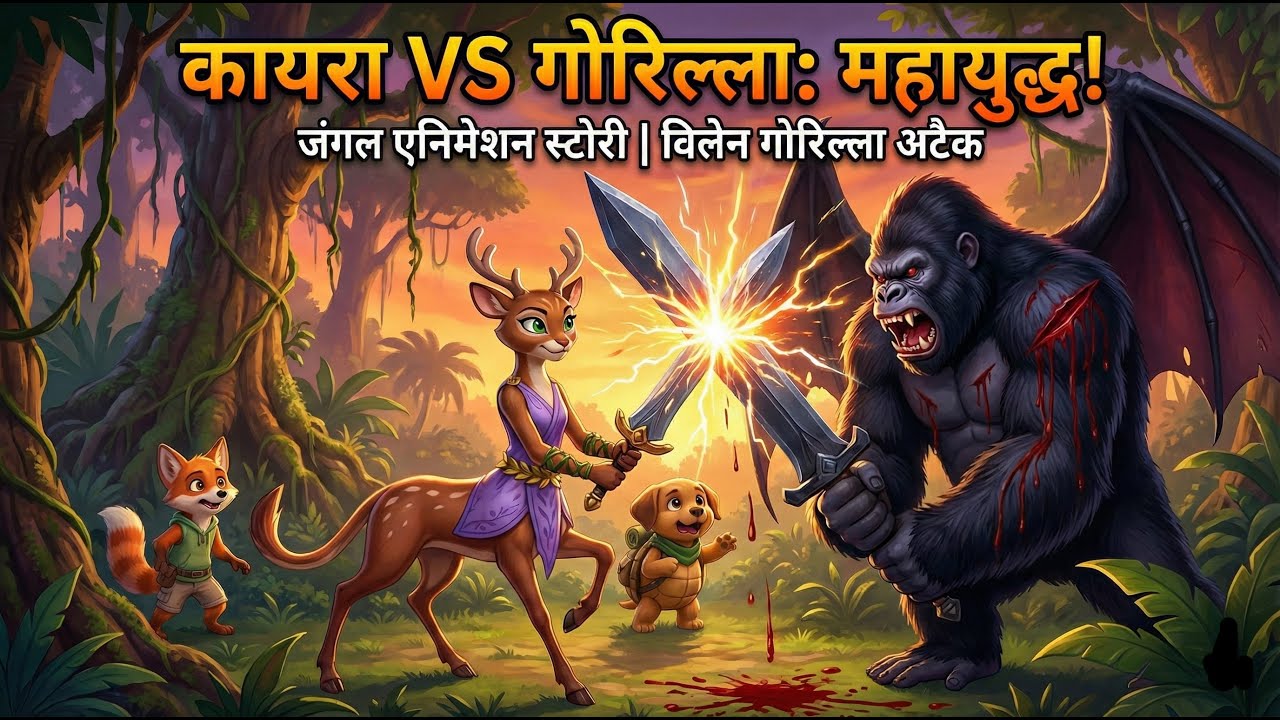 Hero Protects Tuk Tuk, Lumo & Kaira | Jungle Animation Story | Villain Gorilla Attackc