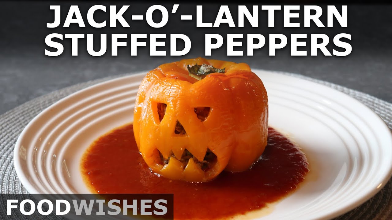 Jack o’ Lantern Stuffed Peppers - Food Wishes