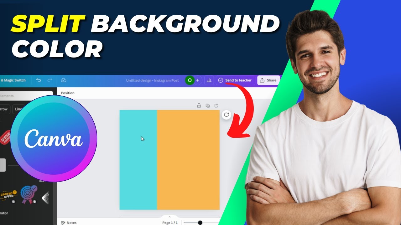 How To Split Background Color in Canva | Easy Tutorial - YouTube