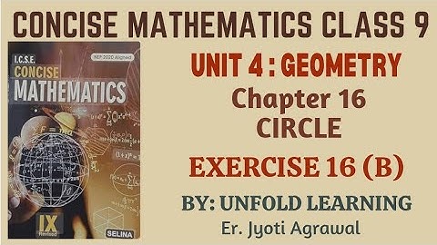 ICSE CONCISE MATHEMATICS CLASS 9 || 2025-26 || 16. Circle || Exercise 16 (B) #icsemaths #math