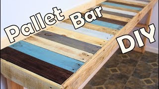 DIY Kitchen Pallet Bar Table Ever since we moved into this house, my wife has wanted a pallet bar table in the kitchen. And after ...