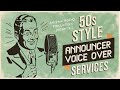 50s announcer voice over services by andrew helbig