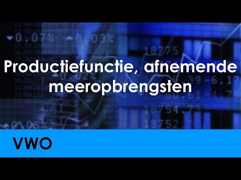 Productiefunctie, factorproductiviteit, afnemende meeropbrengsten - Economie voor vwo - Welvaart